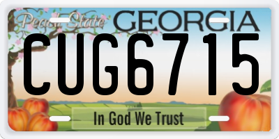 GA license plate CUG6715
