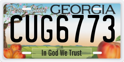 GA license plate CUG6773