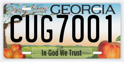 GA license plate CUG7001