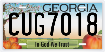 GA license plate CUG7018