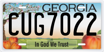 GA license plate CUG7022