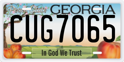 GA license plate CUG7065