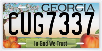 GA license plate CUG7337