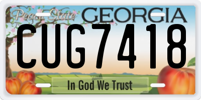GA license plate CUG7418