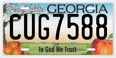 GA license plate CUG7588