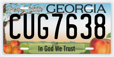 GA license plate CUG7638