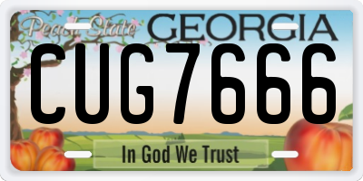 GA license plate CUG7666