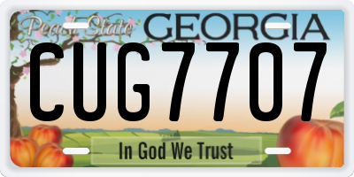 GA license plate CUG7707