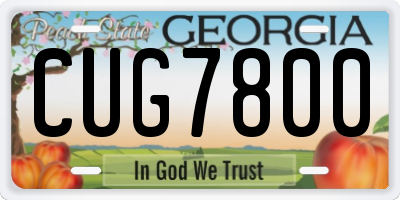 GA license plate CUG7800