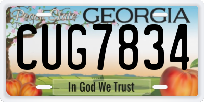 GA license plate CUG7834