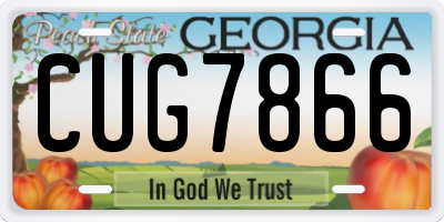 GA license plate CUG7866