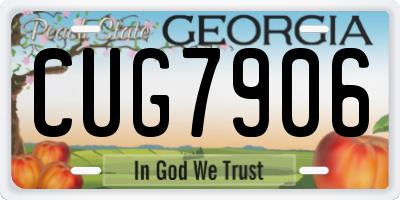 GA license plate CUG7906