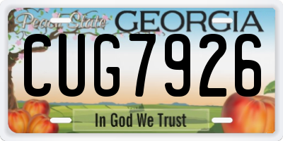 GA license plate CUG7926