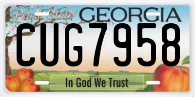 GA license plate CUG7958