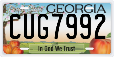 GA license plate CUG7992