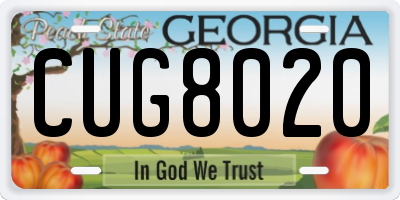 GA license plate CUG8020