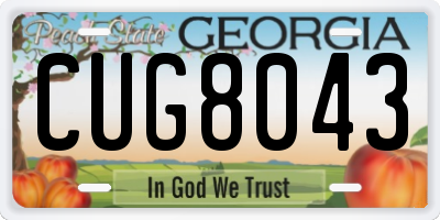 GA license plate CUG8043