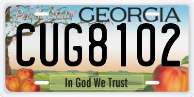 GA license plate CUG8102