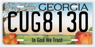 GA license plate CUG8130
