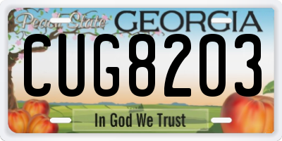 GA license plate CUG8203