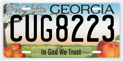 GA license plate CUG8223