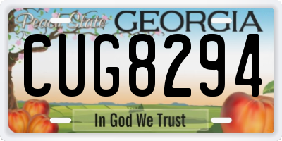 GA license plate CUG8294