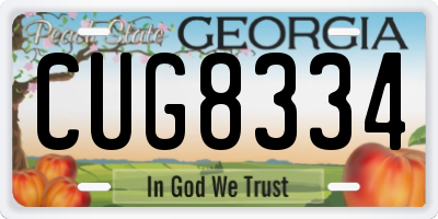 GA license plate CUG8334