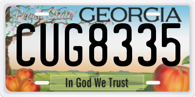 GA license plate CUG8335