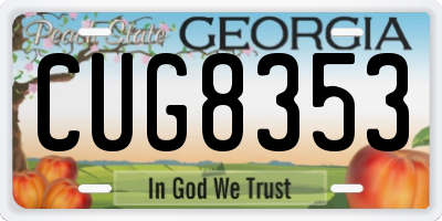 GA license plate CUG8353