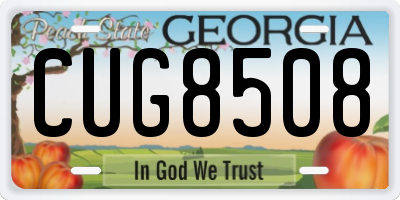 GA license plate CUG8508