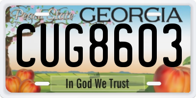 GA license plate CUG8603
