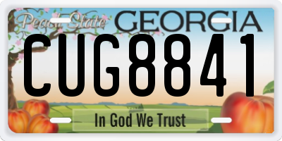 GA license plate CUG8841