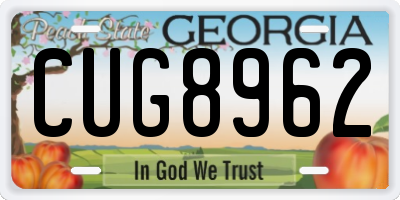 GA license plate CUG8962