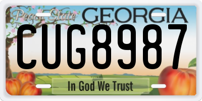 GA license plate CUG8987