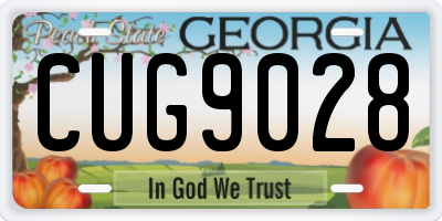 GA license plate CUG9028