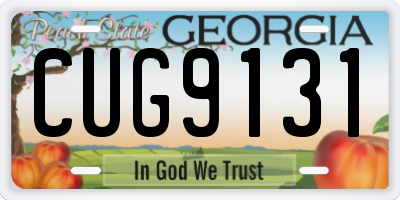 GA license plate CUG9131