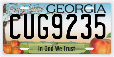 GA license plate CUG9235