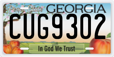 GA license plate CUG9302