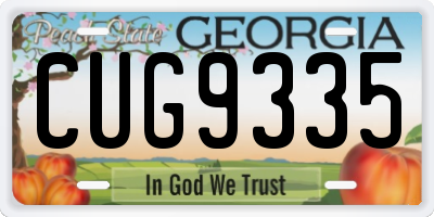 GA license plate CUG9335