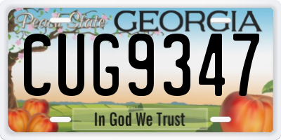 GA license plate CUG9347