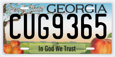 GA license plate CUG9365