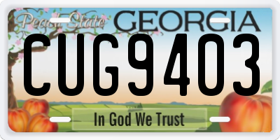 GA license plate CUG9403