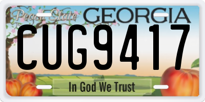 GA license plate CUG9417