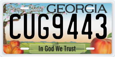 GA license plate CUG9443