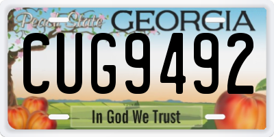 GA license plate CUG9492