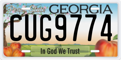 GA license plate CUG9774