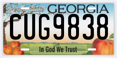 GA license plate CUG9838