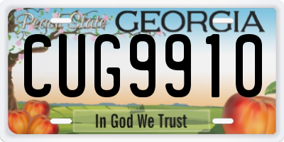 GA license plate CUG9910