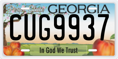 GA license plate CUG9937