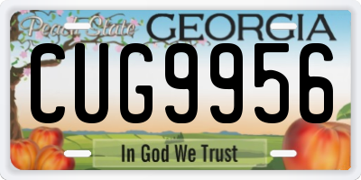 GA license plate CUG9956